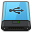 Blue USB B Icon 32x32 png